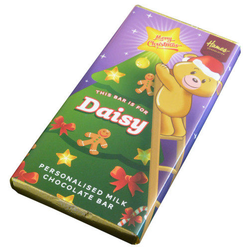 Sentiment - Xmas Personal 60g Milk Chocolate Name Bar - Daisy