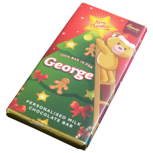 Sentiment - Xmas Personal 60g Milk Chocolate Name Bar - George