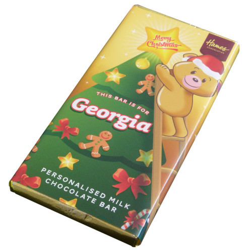 Sentiment - Xmas Personal 60g Milk Chocolate Name Bar - Georgia