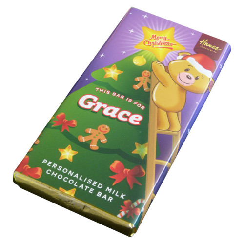 Sentiment - Xmas Personal 60g Milk Chocolate Name Bar - Grace