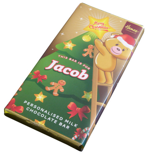 Sentiment - Xmas Personal 60g Milk Chocolate Name Bar - Jacob