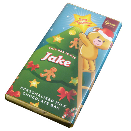 Sentiment - Xmas Personal 60g Milk Chocolate Name Bar - Jake