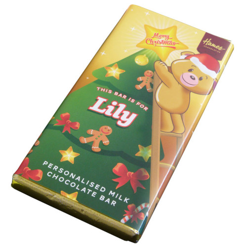Sentiment - Xmas Personal 60g Milk Chocolate Name Bar - Lily