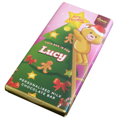 Sentiment - Xmas Personal 60g Milk Chocolate Name Bar - Lucy