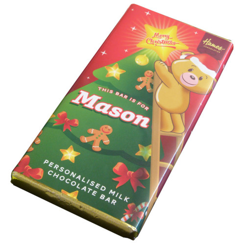 Sentiment - Xmas Personal 60g Milk Chocolate Name Bar - Mason
