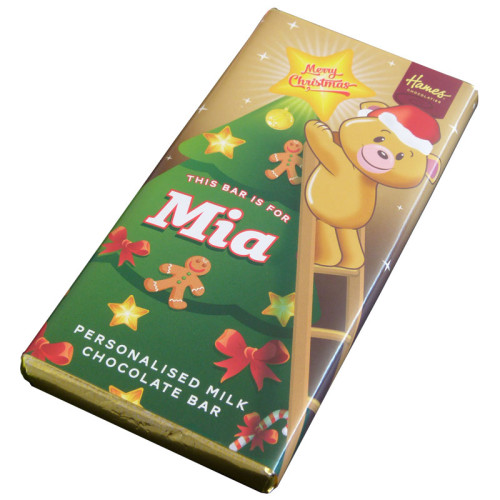 Sentiment - Xmas Personal 60g Milk Chocolate Name Bar - Mia