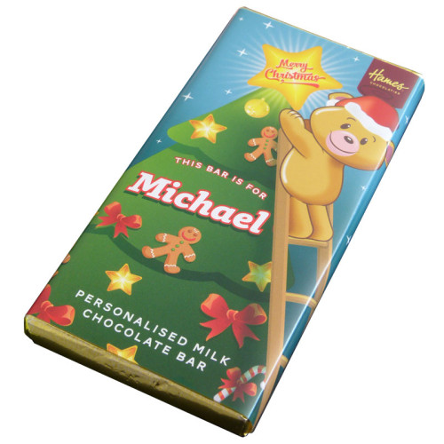 Sentiment - Xmas Personal 60g Milk Chocolate Name Bar - Michael