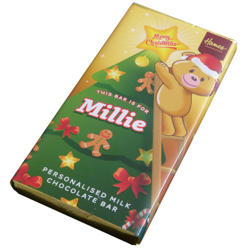 Sentiment - Xmas Personal 60g Milk Chocolate Name Bar - Millie