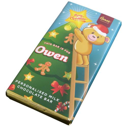 Sentiment - Xmas Personal 60g Milk Chocolate Name Bar - Owen