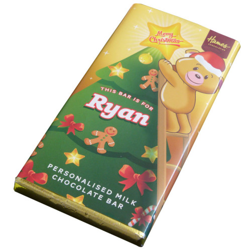 Sentiment - Xmas Personal 60g Milk Chocolate Name Bar - Ryan