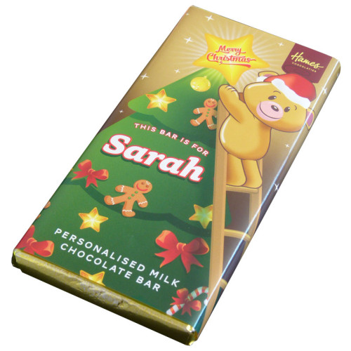 Sentiment - Xmas Personal 60g Milk Chocolate Name Bar - Sarah