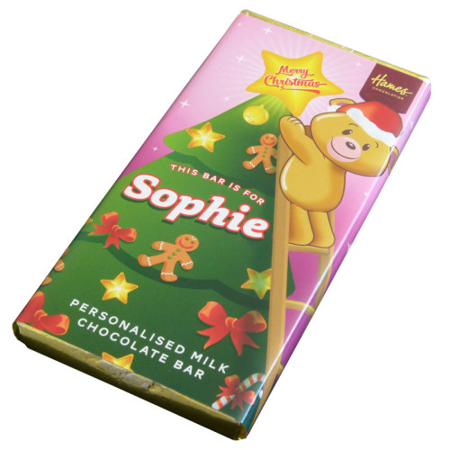 Sentiment - Xmas Personal 60g Milk Chocolate Name Bar - Sophie