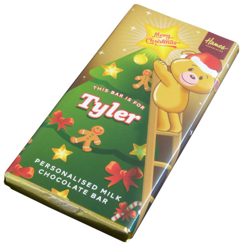 Sentiment - Xmas Personal 60g Milk Chocolate Name Bar - Tyler