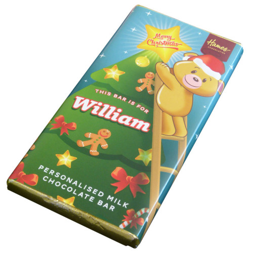 Sentiment - Xmas Personal 60g Milk Chocolate Name Bar - William