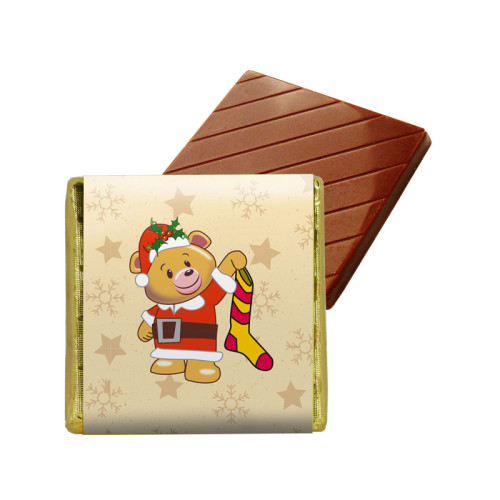 Box of 72 Xmas Alpha Bear Neapolitans + Sleeves - Bear & Stocking