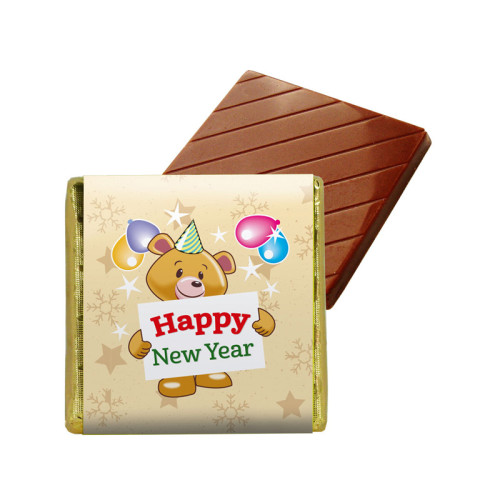 Box of 72 Xmas Alpha Bear Neapolitans + Sleeves - Happy New Year