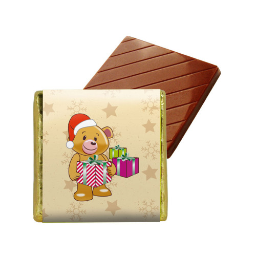 Box of 72 Xmas Alpha Bear Neapolitans + Sleeves - Bear with Gift