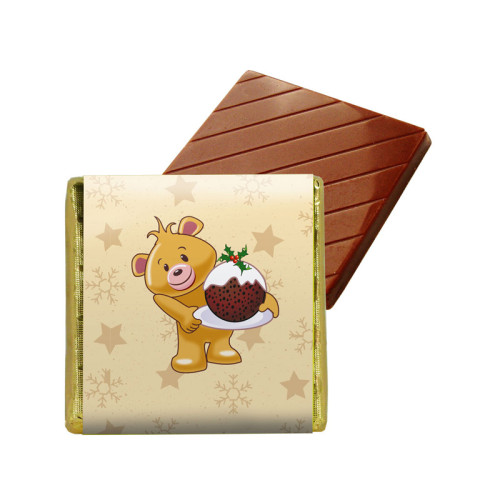 Box of 72 Xmas Alpha Bear Neapolitans + Sleeves - Xmas Pud Bear