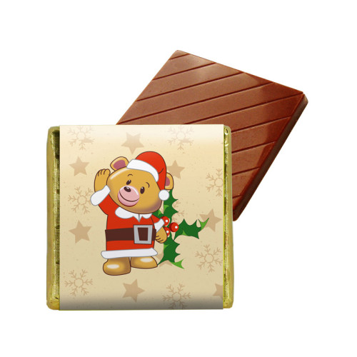 Box of 72 Xmas Alpha Bear Neapolitans + Sleeves - Bear with Holly