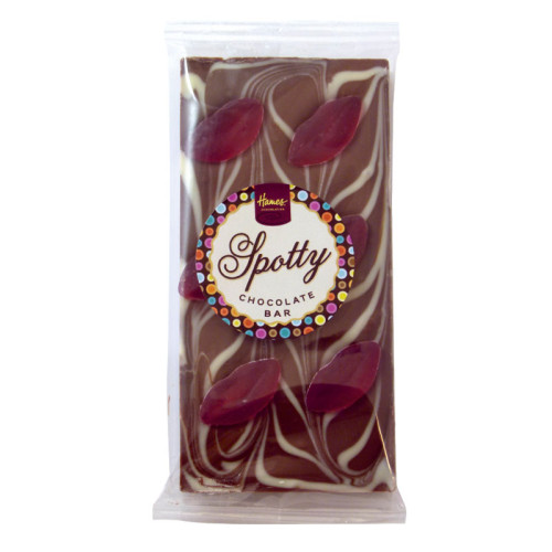 Hames - Luxury Spotty Bars Milk Chocolate Bar Decorated with White Chocolate & Juicy Lips 103g  x Outer of 16