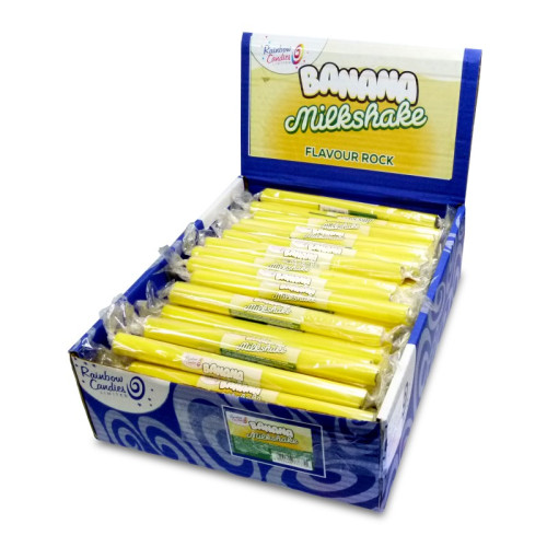 Novelty Flavoured Rock Bar - Banana Milkshake New x 100 Bars