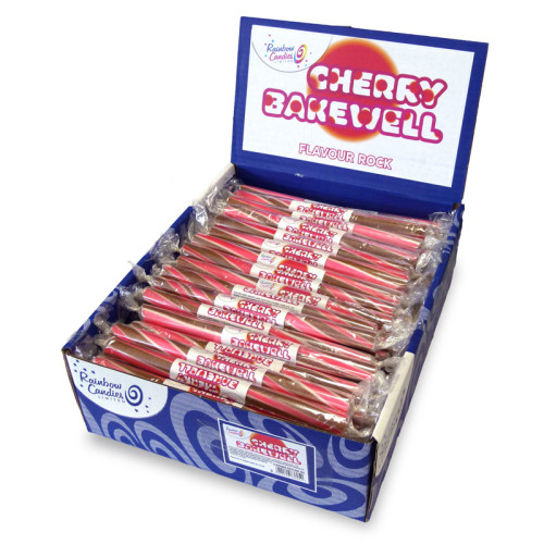 Novelty Flavoured Rock Bar - Cherry Bakewell NEW 100 Bars