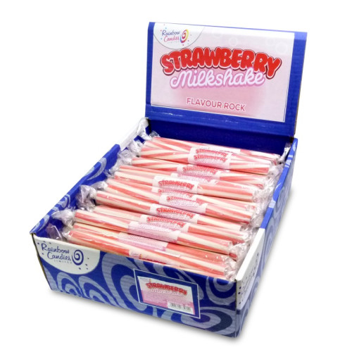 Novelty Flavoured Rock Bar - Strawberry Milkshake New x 100 Bars
