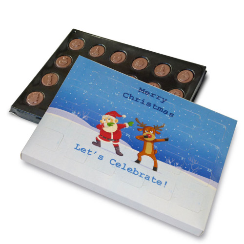 Funny Dabbing Christmas Characters Desktop Milk Chocolate (Foiled Tray) Advent Calendar 48g