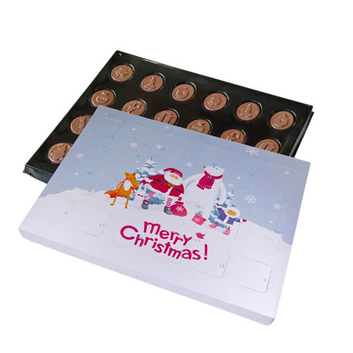 Snowy Fun With Santa & Friends Merry Christmas Desktop Milk Chocolate (Foiled Tray) Advent Calendar 48g