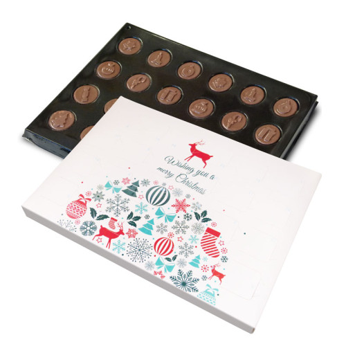Contemporary Christmas Wishes Desktop Milk Chocolate (Foiled Tray) Advent Calendar 48g