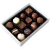 Promotional - 12 Chocolate Assortment Presented in a White Box with Full Colour Digital Printed Logo on the Lid Finished with a Beautiful Hand Tied