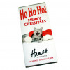 Christmas Novelties - Milk Chocolate Chocolate 80g Bar Wrapped in Silver Foil Finished with a Ho Ho Ho! Wrapper x Outer of 12
