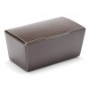 Ready-Assembled 2 Choc Ballotin Flat Top Box Only 66mm x 33mm x 31mm in Chocolate Brown