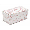 Ready-Assembled 2 Choc Ballotin Flat Top Box White with Red Heart Design 66mm x 33mm x 31mm