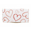 Ready-Assembled 2 Choc Ballotin Flat Top Box White with Red Heart Design 66mm x 33mm x 31mm