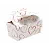 Fold-Up 2 Choc Ballotin with Locking Top White with Red Heart Design 66mm x 33mm x 31mm