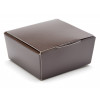 Ready-Assembled 4 Choc Ballotin Flat Top Box Only 66mm x 66mm x 31mm in Chocolate Brown