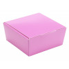 Ready-Assembled 4 Choc Ballotin Flat Top Box Only 66mm x 66mm x 31mm in Electric Pink