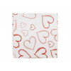 Ready-Assembled 4 Choc Ballotin Flat Top Box White with Red Heart Design 66mm x 66mm x 31mm