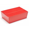 Ready-Assembled 6 Choc Ballotin Flat Top Box Only 100mm x 66mm x 31mm In Red