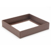 Elegant Texture-Embossed Matt Finish 16 Choc Square Wibalin Gift Box Base Only 159mm x 148mm x 32mm in Chocolate Brown