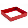 Elegant Texture-Embossed Matt Finish 16 Choc Square Wibalin Gift Box Base Only 159mm x 148mm x 32mm in Red