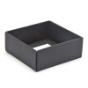 Elegant Texture-Embossed Matt Finish 4 Choc Square Wibalin Gift Box Base Only 82mm x 78mm x 32mm in Black