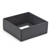 Elegant Texture-Embossed Matt Finish 4 Choc Square Gift Box Base Only 82mm x 78mm x 32mm in Black