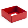 Elegant Texture-Embossed Matt Finish 4 Choc Square Wibalin Gift Box Base Only 82mm x 78mm x 32mm in Red