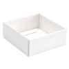 Elegant Texture-Embossed Matt Finish 4 Choc Square Wibalin Gift Box Base Only 82mm x 78mm x 32mm in White