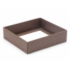 Elegant Texture-Embossed Matt Finish 9 Choc Square Wibalin Gift Box Base Only 120mm x 112mm x 32mm in Chocolate Brown