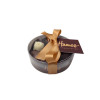 Hames Clearly Enjoyable - Clear Round Chocolate Assortment (Small) 100g Finished with a Beautiful Hand Tied Silk Gold Ribbon & Brown Swing Tag x Outer 12