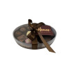 Hames Clearly Enjoyable - Clear Oval Chocolate Assortment (Medium) 140g Finished with a Beautiful Hand Tied Silk Brown Ribbon & Brown Swing Tag x Outer of 12