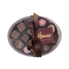 Hames Clearly Enjoyable - Clear Oval Chocolate Assortment (Large) 214g Finished with a Beautiful Hand Tied Silk Brown Ribbon & Brown Swing Tag x Outer of 12